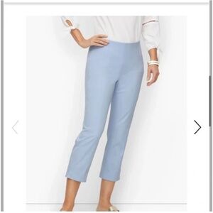 Talbots Light Blue Chatham Crop Pant Preppy Pastel Workwear Everyday - Size 6P